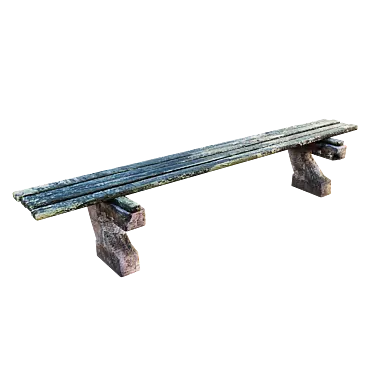Retro Soviet Bench: Low Poly Model 3D model image 1 