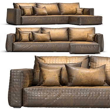 Custom Leather Sofa: Luxurious Design 3D model image 1 