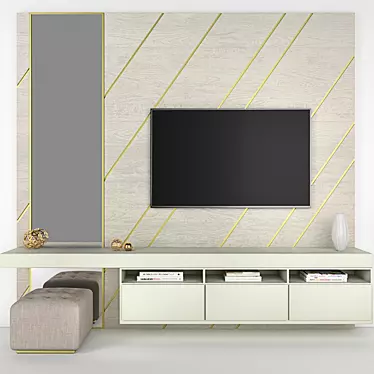 Sleek TV Wall Mount 3D model image 1 