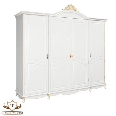 Lorenzo" 3m Removable Crown Solid Ash Wardrobe 3D model image 1 