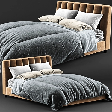 Modern Upholstered Bed by Baxton Studio 3D model image 1 