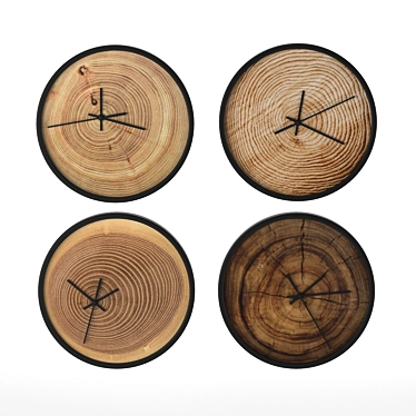 Handmade Wood Wall Clocks 3D model image 1 