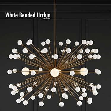 White Beaded Urchin Chandelier 3D model image 1 