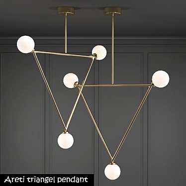 Areti Triangle Pendant Chandelier 3D model image 1 