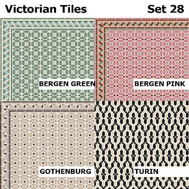 Topcer Victorian Tiles Set 28: Classic Elegance at Your Fingertips 3D model image 1 