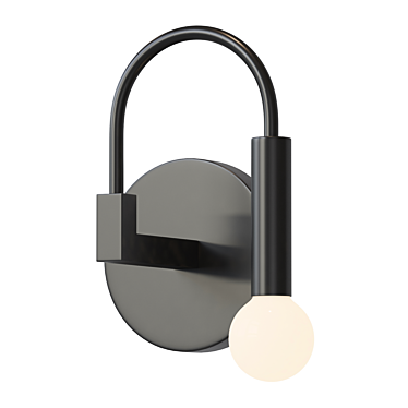 Scandinavian Style Black Wall Lamp 3D model image 1 