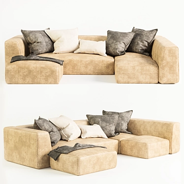 Elegant Daria Sofa: High-Quality, TurboSmooth 3D model image 1 