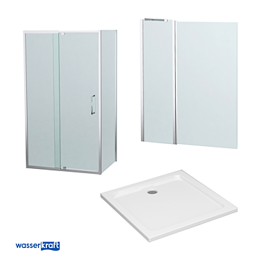 Berkel Glass Shower: Elegant Enclosure & Tray 3D model image 1 