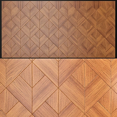 Elegant Wood Wall Panel 3D model image 1 