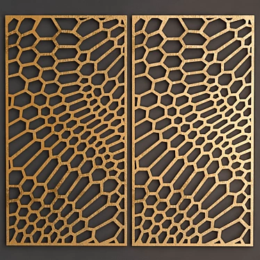 Elegant Metal Wall Panel 3D model image 1 