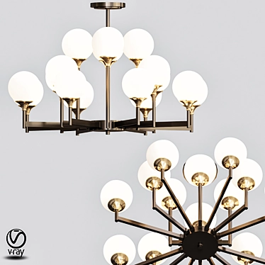 Valley Glow 12-Light Chandelier 3D model image 1 