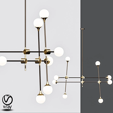 Luxury Baton Chandelier 3D model image 1 