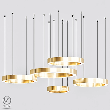 Elegant Ring Chandelier von Henge 3D model image 1 