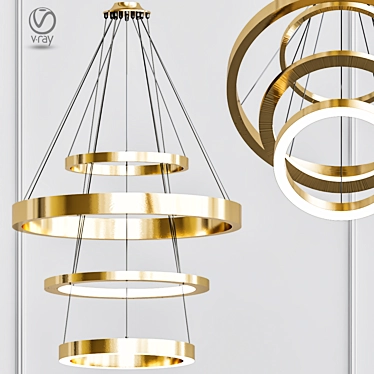 Elegant Ring Chandelier: Henge 3D model image 1 