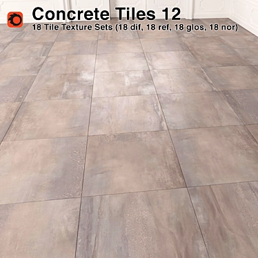 Concrete Tiles Pack - High-Quality Textures & Ready-to-Use with Corona 3D model image 1 