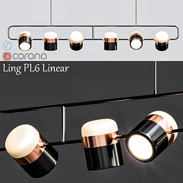 Sleek Ling PL6 Linear Pendant 3D model image 1 