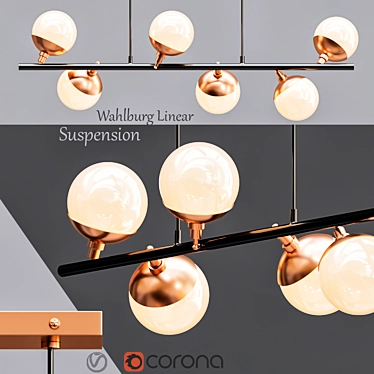 Sleek Wahlburg Linear Suspension 3D model image 1 