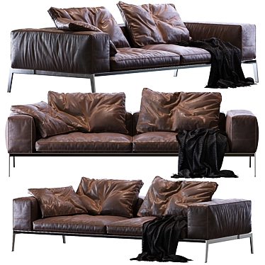 Lifesteel Flexform Sofa: Contemporary Comfort 3D model image 1 