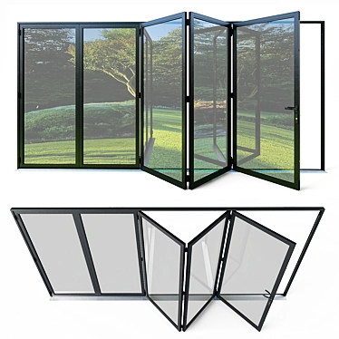 Sleek Bi-Fold Door Solution 3D model image 1 