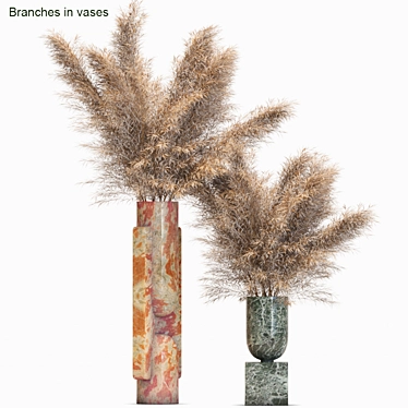 Serene Dry Branches for a Chic Interior 3D model image 1 