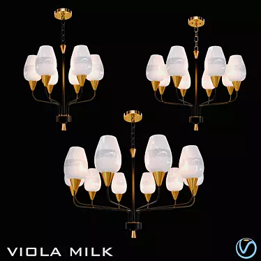 Elegant Viola Milk Pendant Lights 3D model image 1 