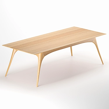 Sleek Gazelle Oak Dining Table 3D model image 1 