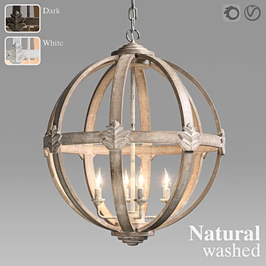 Spence Pendant | Restoration Hardware | Wooden Pendant Light 3D model image 1 