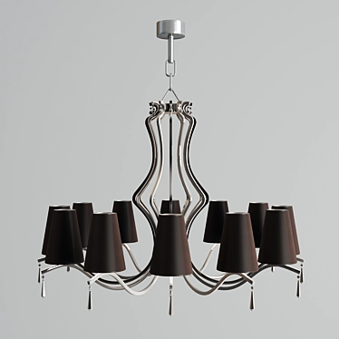 Sinuosa EX05 Chandelier: Stunning 12-Light Baga Fixture 3D model image 1 