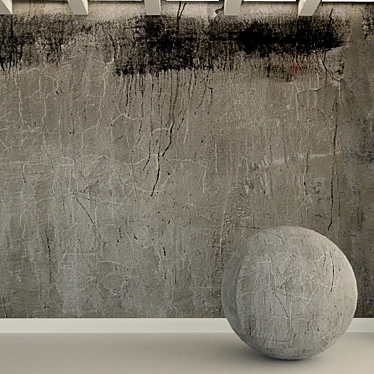 Vintage Concrete Wall Texture 3D model image 1 