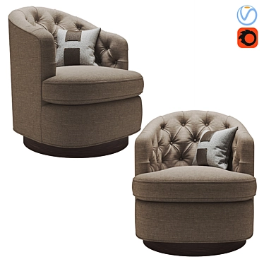 Elegant Baker Bisou Tub Chair 3D model image 1 