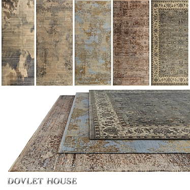Luxurious DOVLET HOUSE Carpets - Set of 5 (Part 434) 3D model image 1 