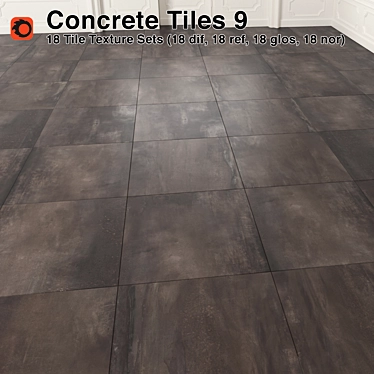 High Quality Concrete Tiles for Corona Renderer 3D model image 1 