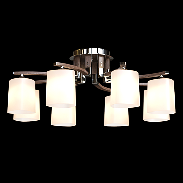 Modern Metal and Glass Chandelier 3D model image 1 