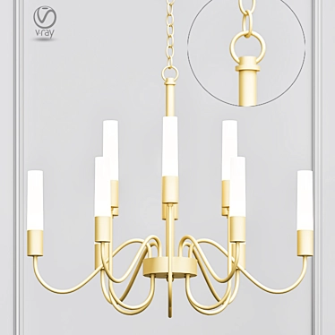 Sleek Tube Loft Chandelier 3D model image 1 