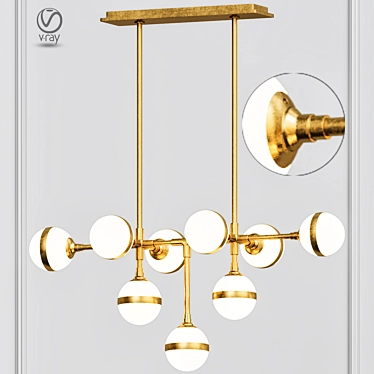 Peggy Guggen Brass Chandelier 3D model image 1 