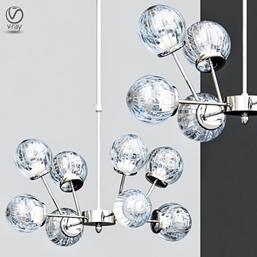 Minimalist Metal Chandelier 3D model image 1 