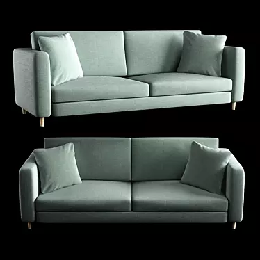 Comfort Bliss: Classic Velvet Sofa 3D model image 1 