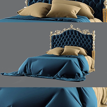 Elegant Classic Bed 3D model image 1 