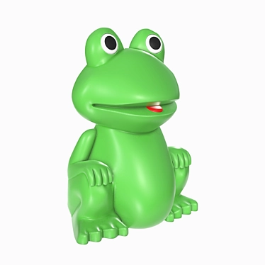 Vivid Green Frog Toy 3D model image 1 