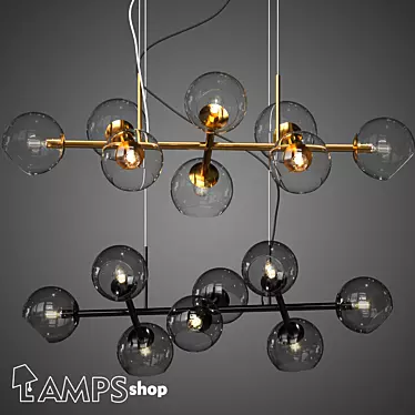 Designer Chandelier Molecule - Elegant and Modern 3D model image 1 