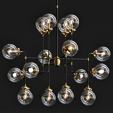 Elegant Clear Glass Chandelier 3D model image 1 