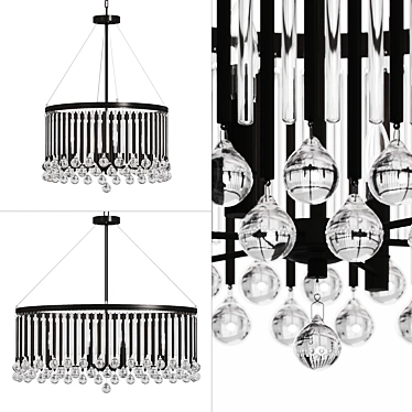 Austin Glass Drop Chandelier 3D model image 1 