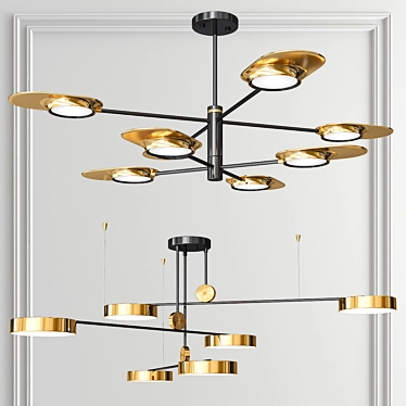 Elegant Ingel & Technum LED Chandelier 3D model image 1 