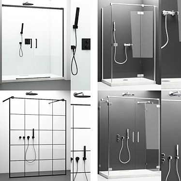 Luxury Shower Set + Grohe Appliances 3D model image 1 