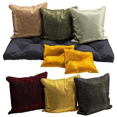 Cozy 2-Piece Decorative Pillows 3D model image 1 
