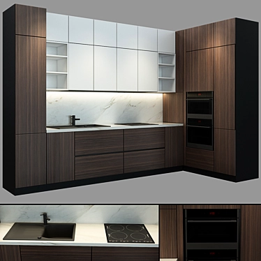 Sleek and Stylish Kitchen 016 3D model image 1 