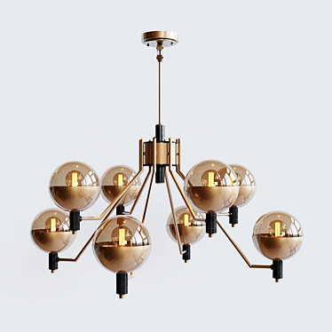 Elegant TUM Chandelier: Ø 82 × 63 cm, 8 Lamps 3D model image 1 