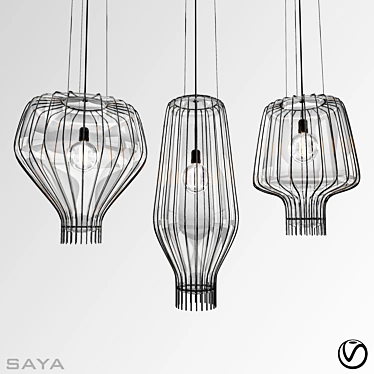 Saya Blown Glass Pendant Lamp 3D model image 1 