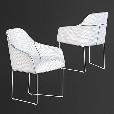 Elegant Alya Armchair: Andreu World 3D model image 1 