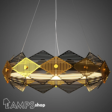 Rhomb Tissue Chandelier: Elegant and Extraordinary 3D model image 1 